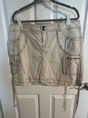 Lane Bryant Cream Utility Mini Skirt